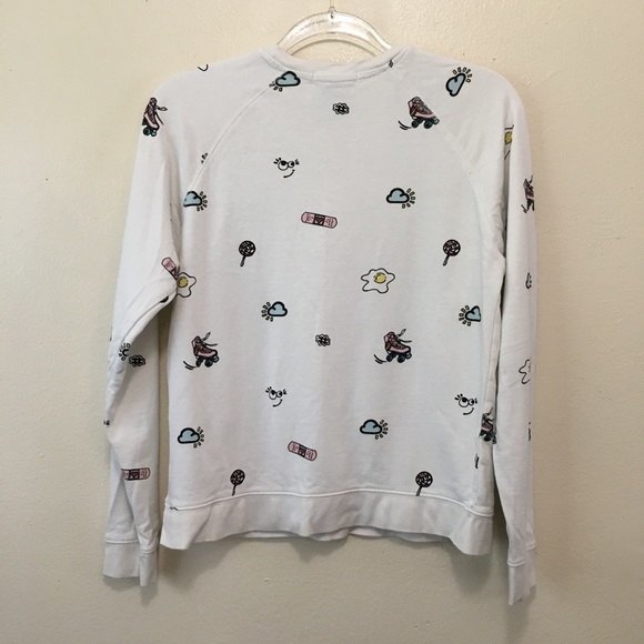 Forever 21 Roller Skate Eggs Print Crew Sweatshirt - Picture 7 of 7